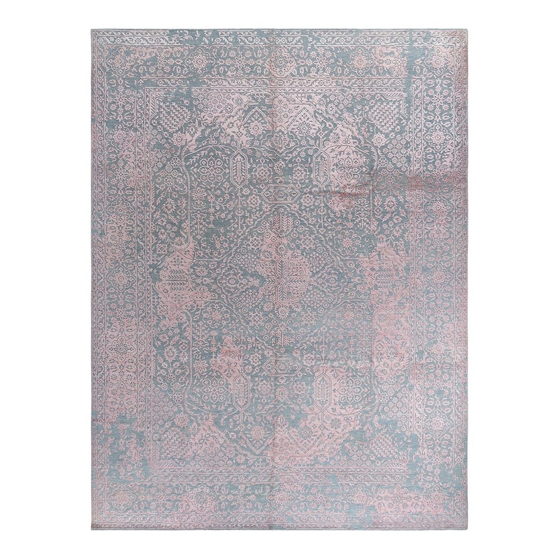 Ikat One-of-a-Kind Hand-Knotted Area Rug - Gray, 9' 1" x 11' 10" - 9' 1" x 11' 10"