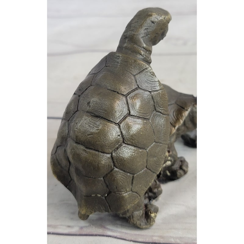 Adorable Figurine Two Turtle Sharing Love Bronze Statue Sculpture Figure Figure