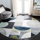 preview thumbnail 3 of 11, SAFAVIEH Hollywood Jutta Mid-Century Modern Abstract Rug 4' x 4' Round - Grey/Blue