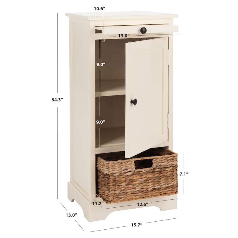 SAFAVIEH Ardella 2-Drawer Grey Tall Storage Unit - 15.7" x 13" x 34.3" - 16Wx13Dx34H