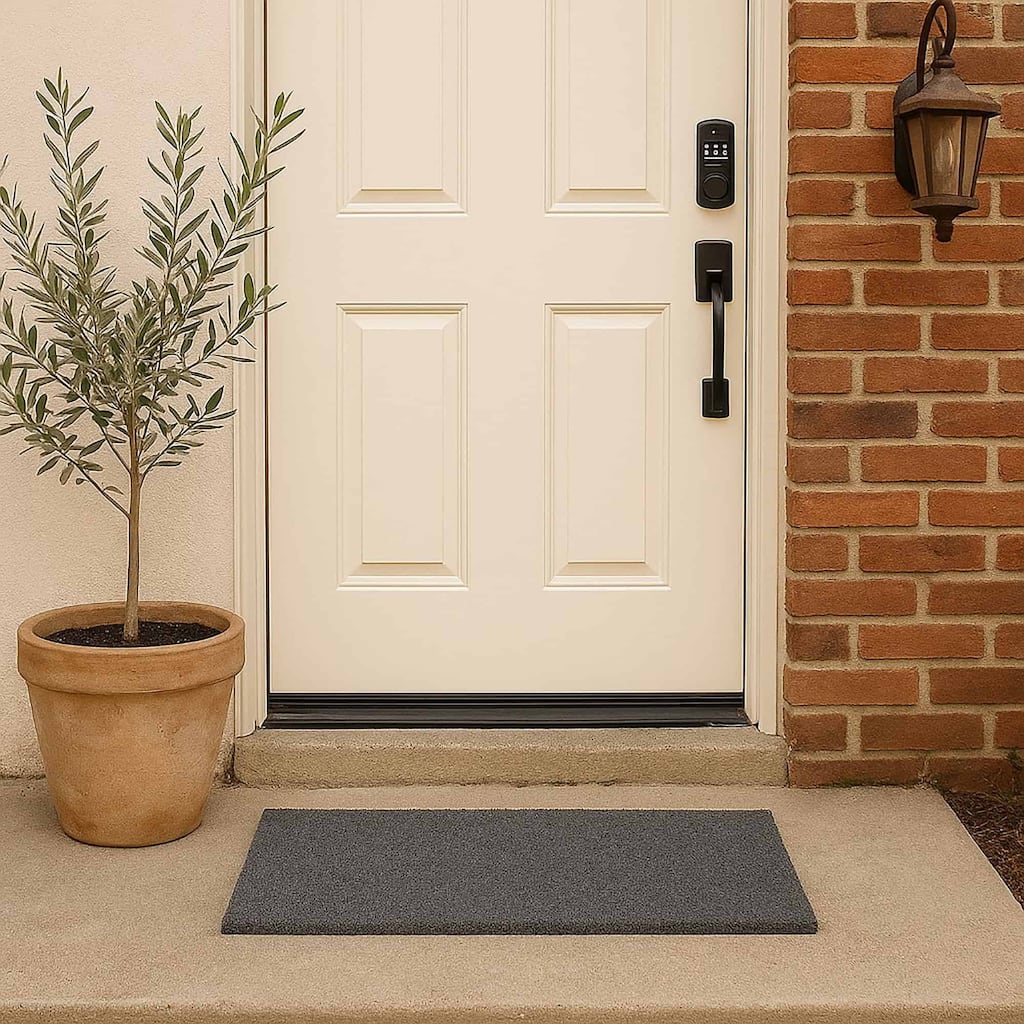 Front Door Mat Coir Coco Fibers Rug 24x13 Inch Grey - 13 W x 24 L x 5/8 H