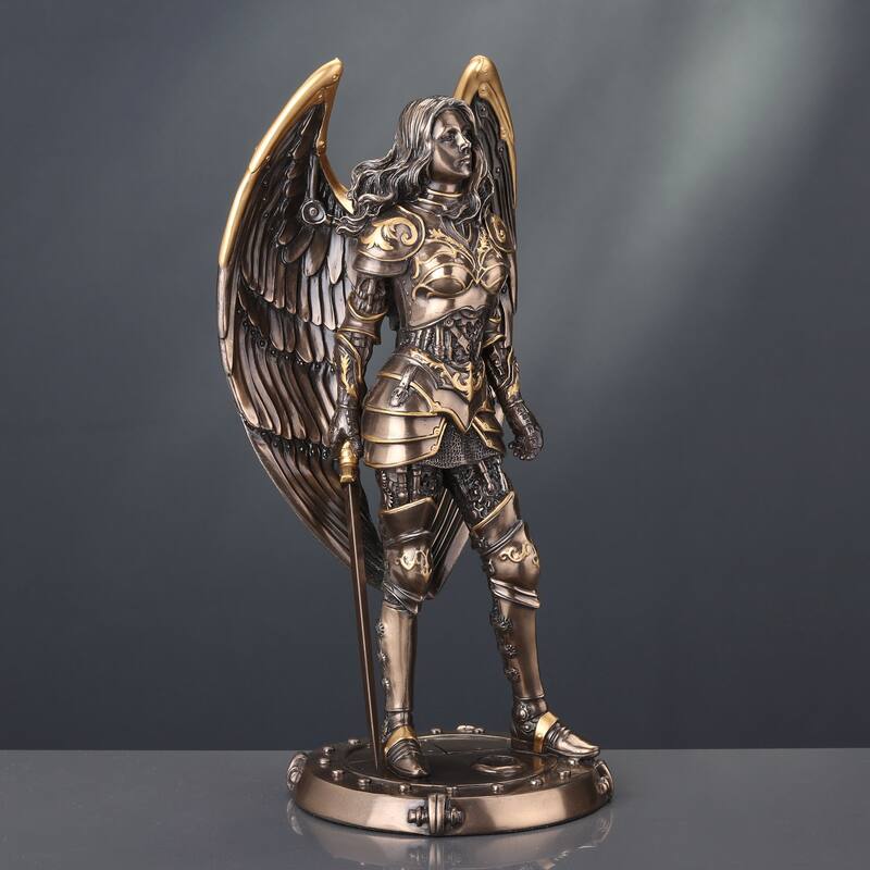 9.65" H STEAMPUNK MECHANICAL ANGEL Cold Cast Bronze - 4.13"x5.12"x9.65"