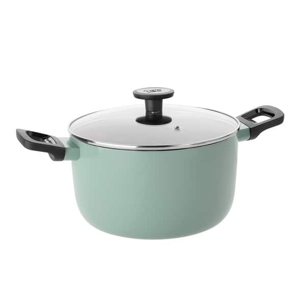 slide 2 of 9, BergHOFF Sage Non-stick Aluminum Stockpot 9.5", 5.9qt. With Glass Lid Sage - 5.9-Quart