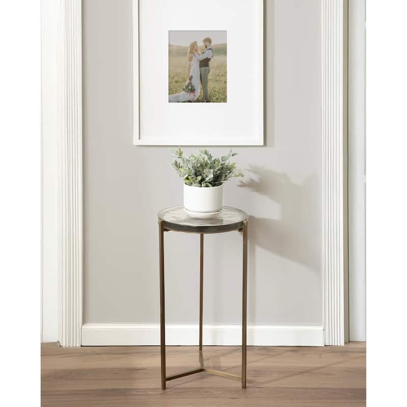 Kate and Laurel Aguilar Glass and Metal Side Table