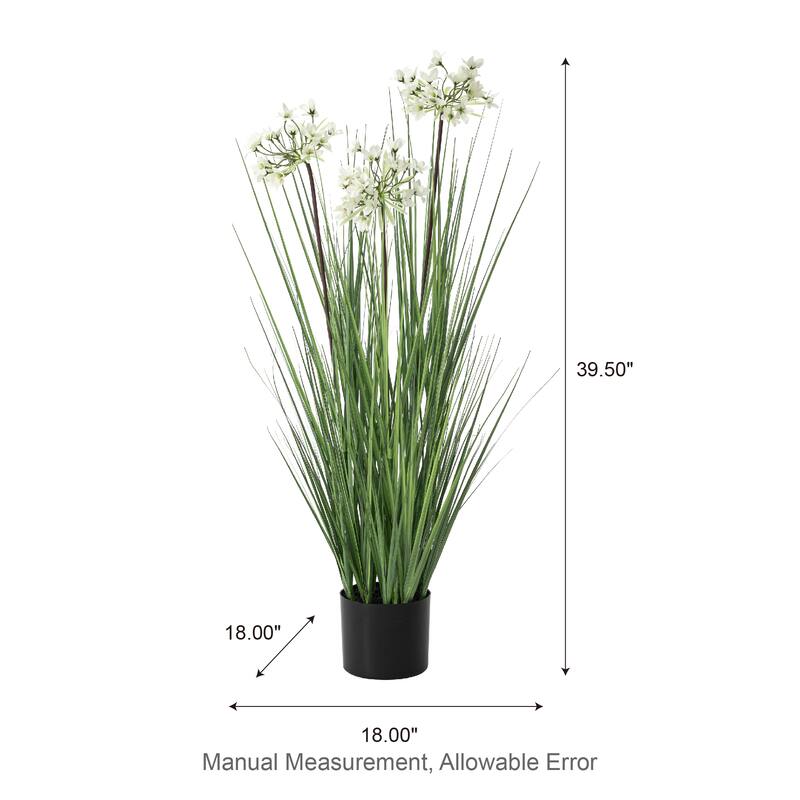 Glitzhome 3ft-6ft Set of 2 Artificial Olive Trees/ Bamboo/ Ficus with Ceramic Planters Real Touch