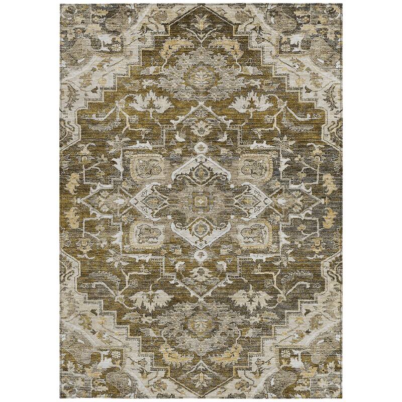 HomeRoots Oriental Traditional Rectangle Outdoor Rug