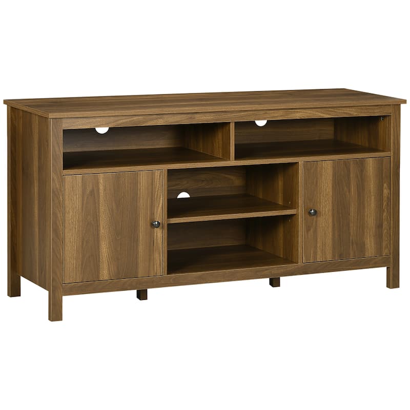 HOMCOM 65 Inch TV Stand with Storage, Media Cabinet TV Entertainment Center with Wooden Shelves and Doors for Living Room