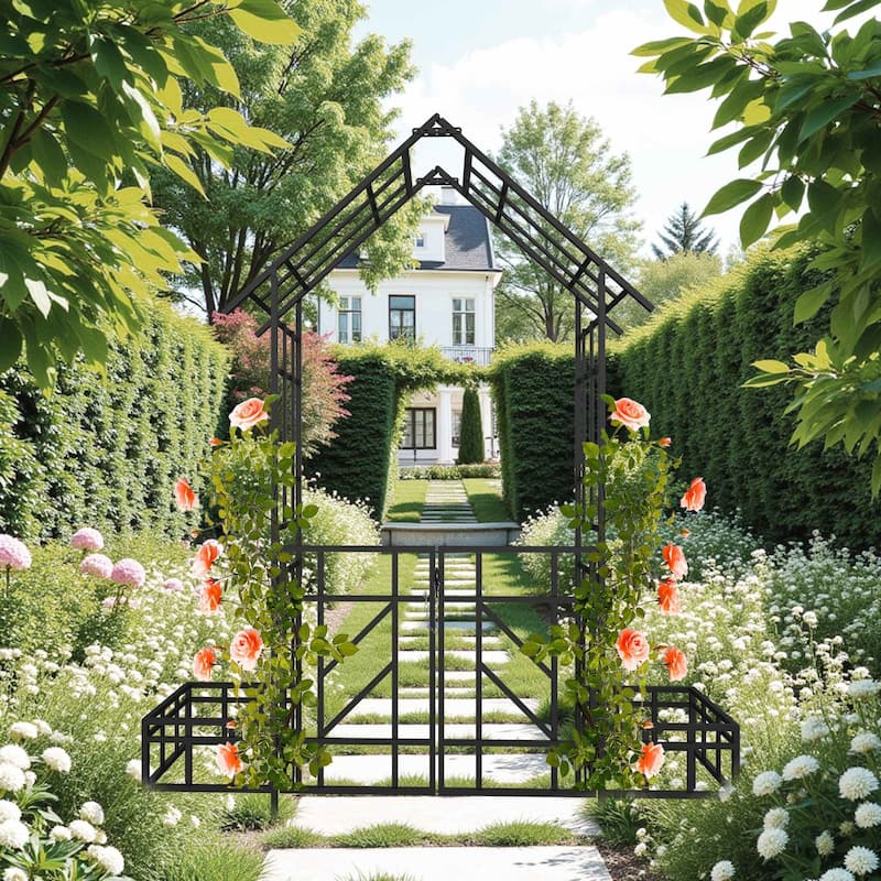 Adjustable Metal Arch Trellis for Climbing Garden Plants