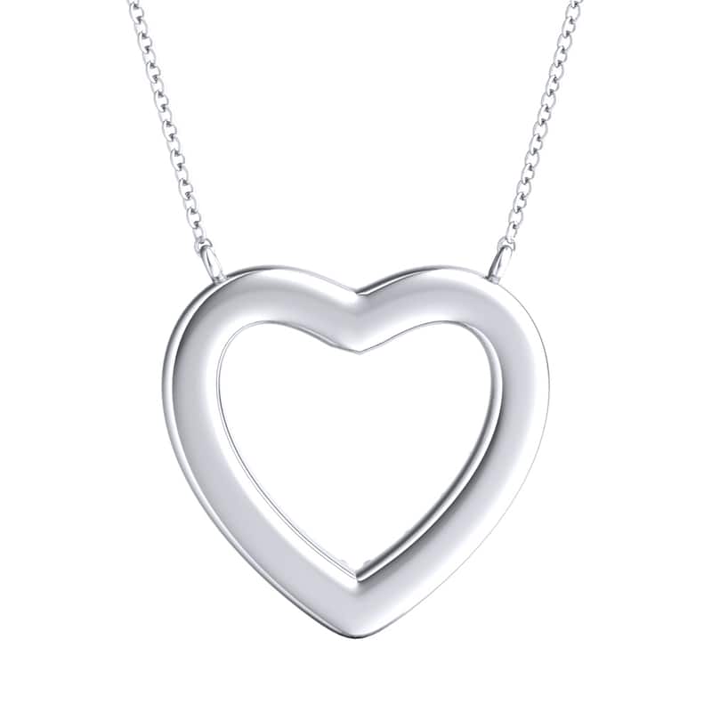 Auriya 14k Gold 1/4ctw Heart Shaped Diamond Necklace (H-I, I1-I2) - White H-I