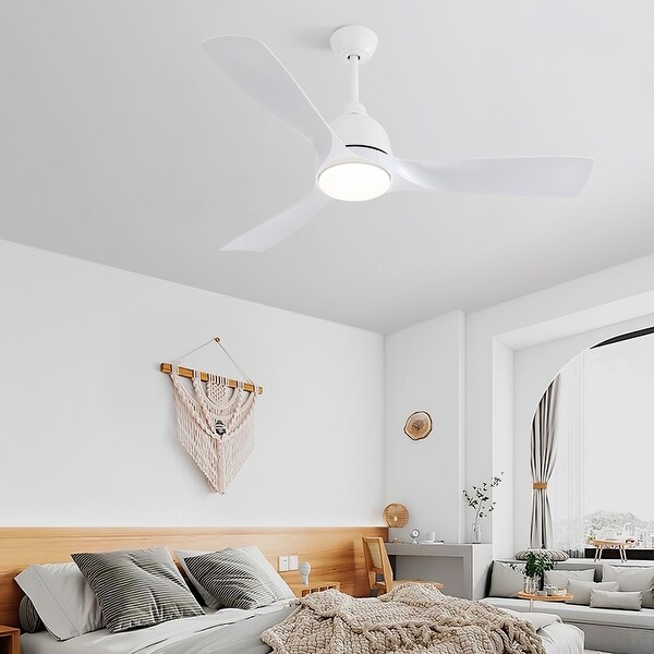 54 Inch White ABS Ceiling Fan With 6 Speed Smart Remote Control