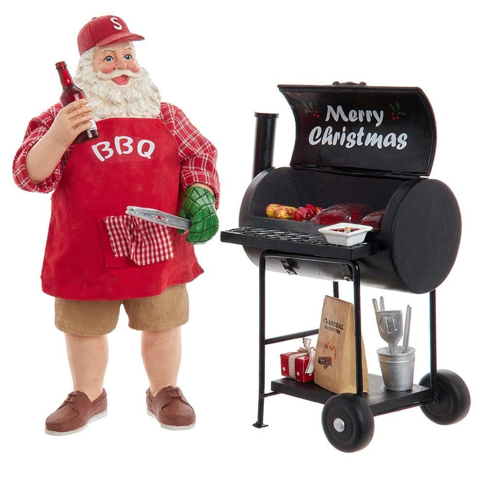 Kurt Adler 10.75-Inch Barbecue Grill Santa