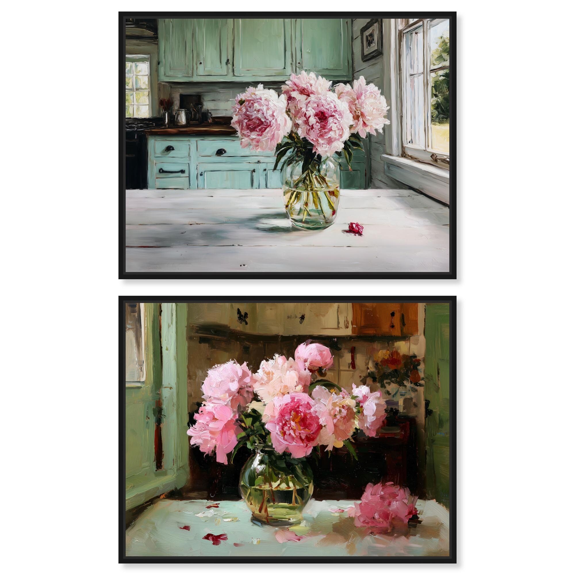 Blush Pink Wall for Bedroom Farm Art Set of 2 Canvas Print by Art Remedy