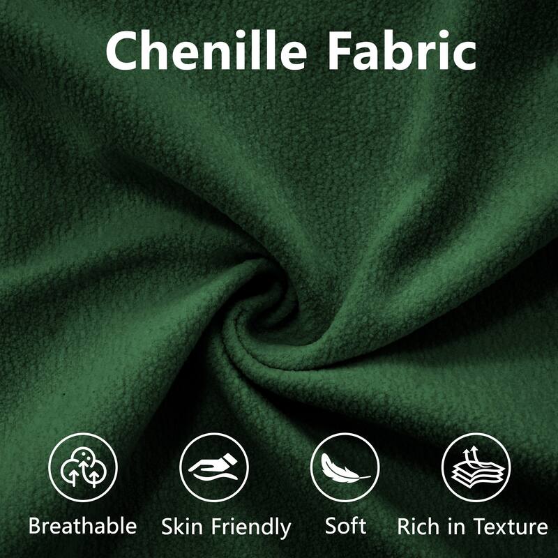 Oversized Modular 4-Seater Chenille Sofa Couch with Throw Pillows