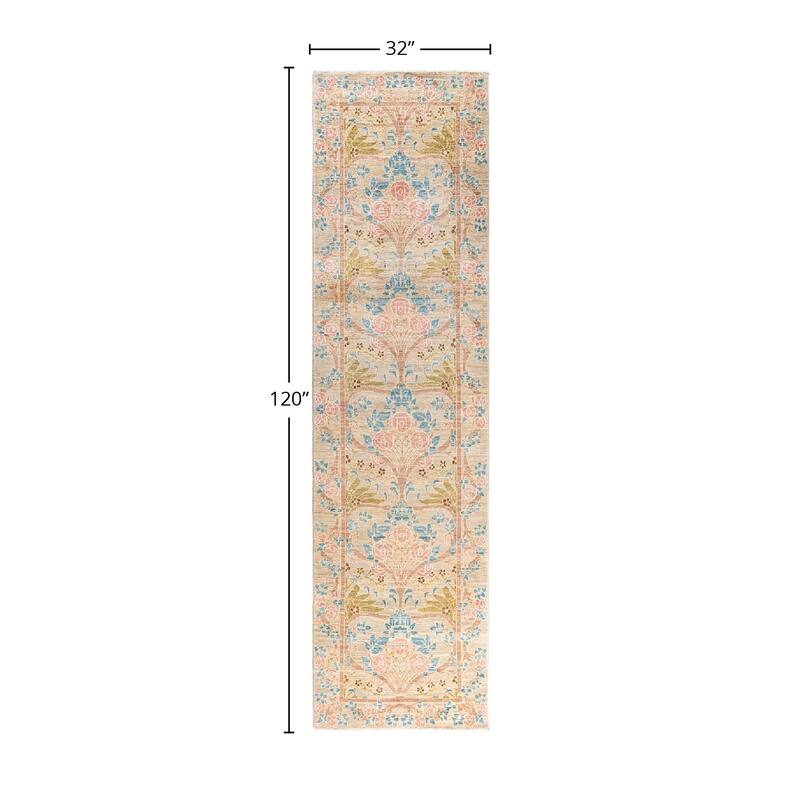 Contemporary Overdyed Wool Hand Knotted Runner - 2' 8" x 10' 0"