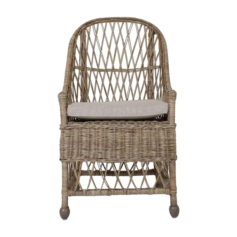 Bayside Curvilinear Rattan Cushioned Dining Chair by East at Main - 22x23"x39"