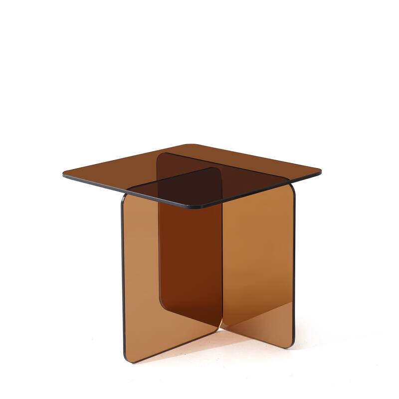 Tempered Brown Glass SideTable, Small Tea Table, Night Stand Tempered Glass Sofa Table