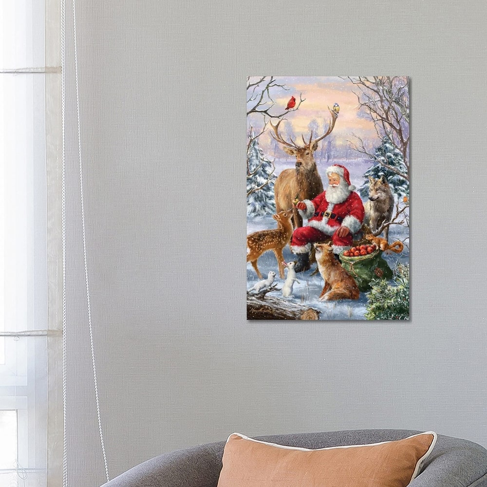 iCanvas "Santa Animals" by Ali Corti Canvas Print