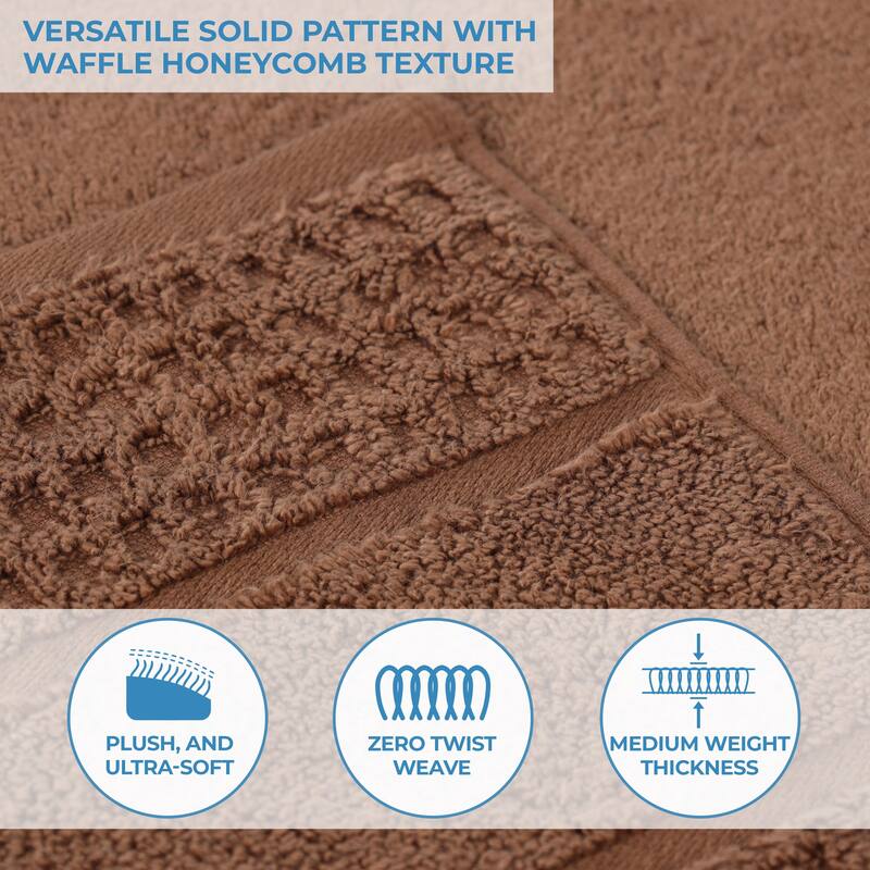 Superior Napa Zero Twist Cotton Waffle 12 Piece Bathroom Towel Set