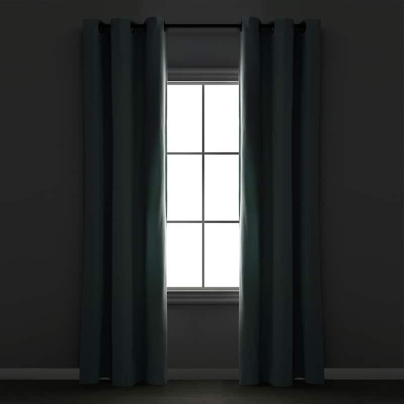 Lush Decor Insulated Grommet Blackout Linen Window Curtain Panel Single