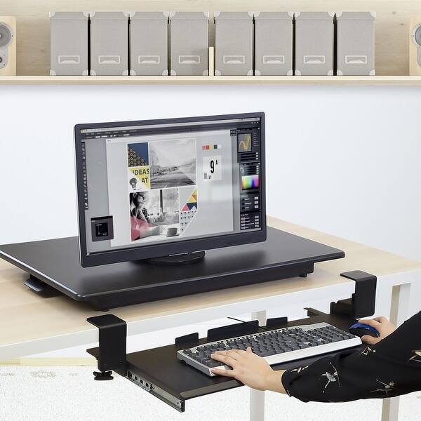 Shop Mount It Clamp Keyboard Tray Ergonomic Under Desk Pull Out