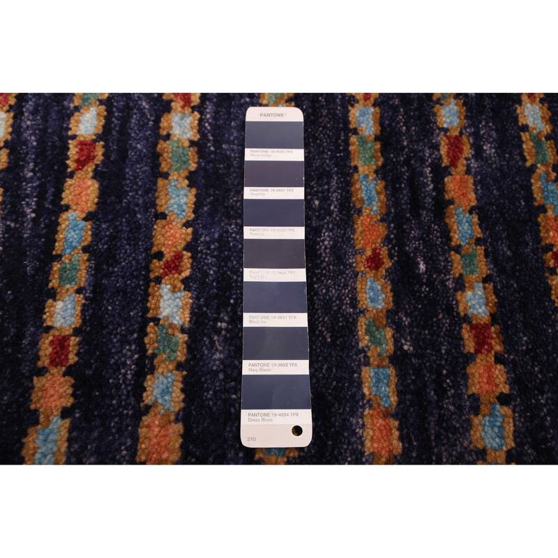 ECARPETGALLERY Hand-knotted Peshawar Ziegler Navy Wool Rug - 5'9 x 8'1