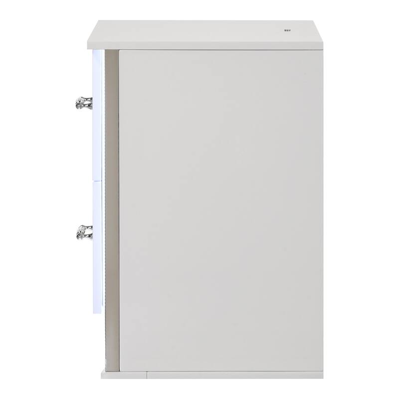 Furniture of America Andrea Modern White 2-Drawer Nightstand with LED Accent Lighting