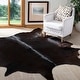 preview thumbnail 5 of 24, SAFAVIEH Handmade Cow Hide Lorean Cabin & Lodge Leather Rug 5'6" x 6'6" - Black/Brown