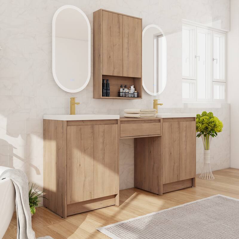 Beingnext 24''/72'' Bathroom Vanity with Sink, Freestanding Bathroom Vanity with Soft Close Doors And Adjustable Shelf