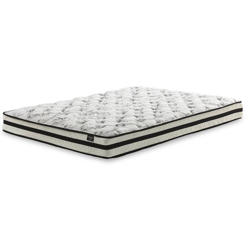 Signature Design by Ashley 8 Inch Chime Innerspring White/Black 2-Piece King Mattress Package