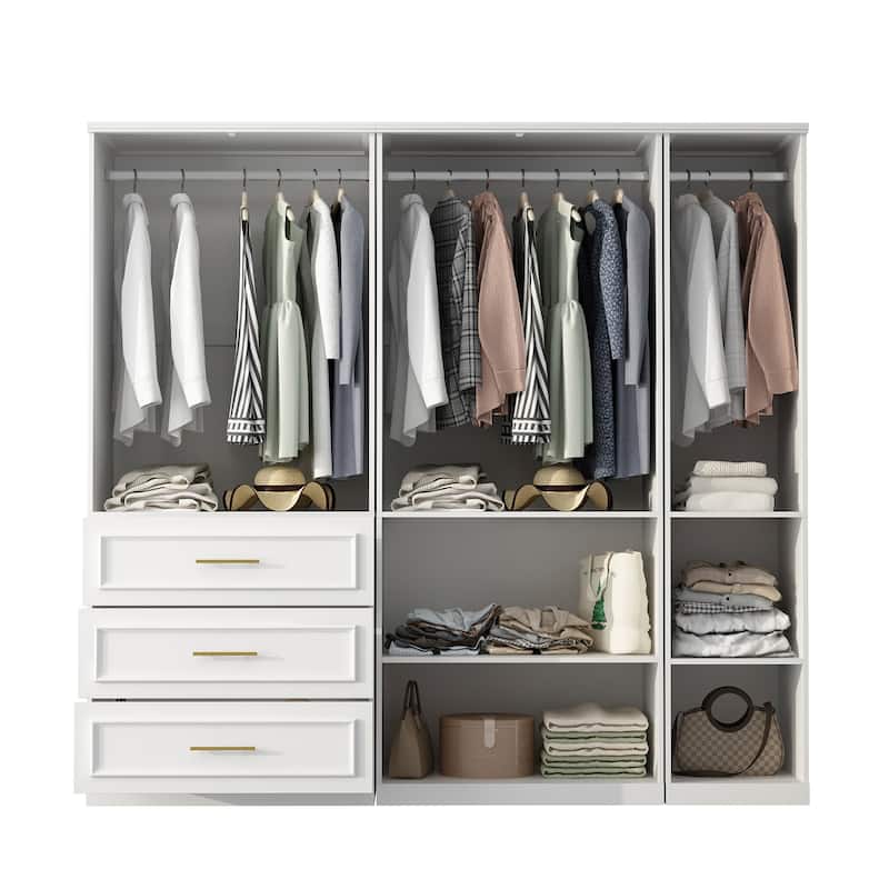 Combo Armoire Wardrobe Storage Cloest Modular Cabinet Dresser Lacquer