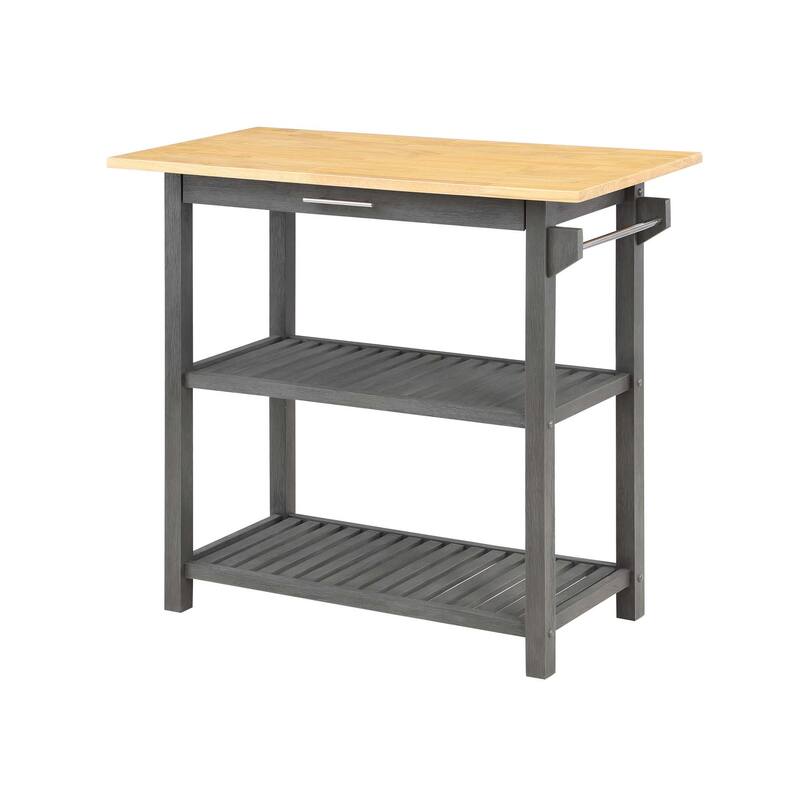 Designs2Go 3 Tier Butcher Block Kitchen Prep Island with Drawer