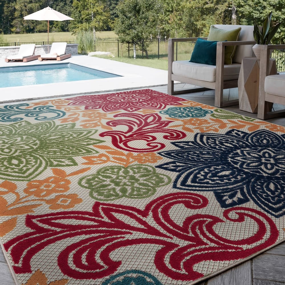 Origin Coastal Floral Indoor/Outdoor Area Rug