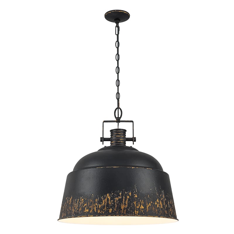 3-Light Industrial Pendant Light with Distressed Metal Dome Shade - 3-Lights