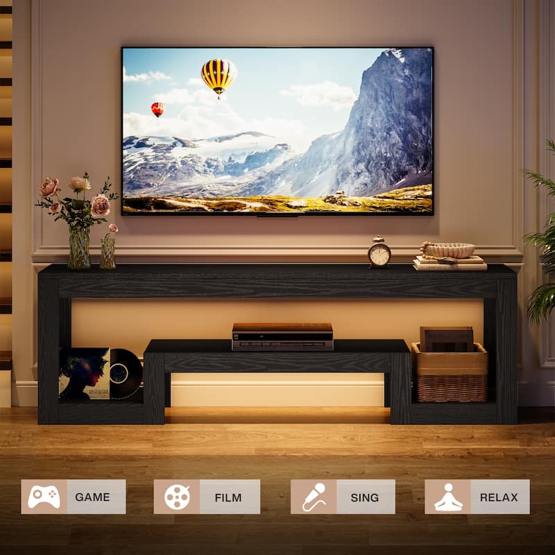 63'' TV Stand for 55/60/65-Inch TVs, Entertainment Center with Shelves
