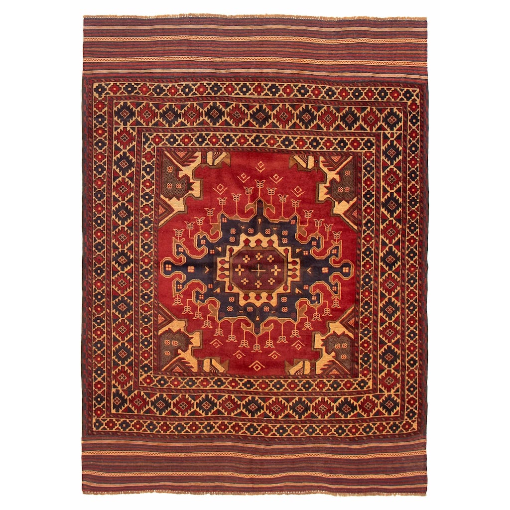 Teimani Red Rug 6'3" x 8'8" - 6'3 x 8'8