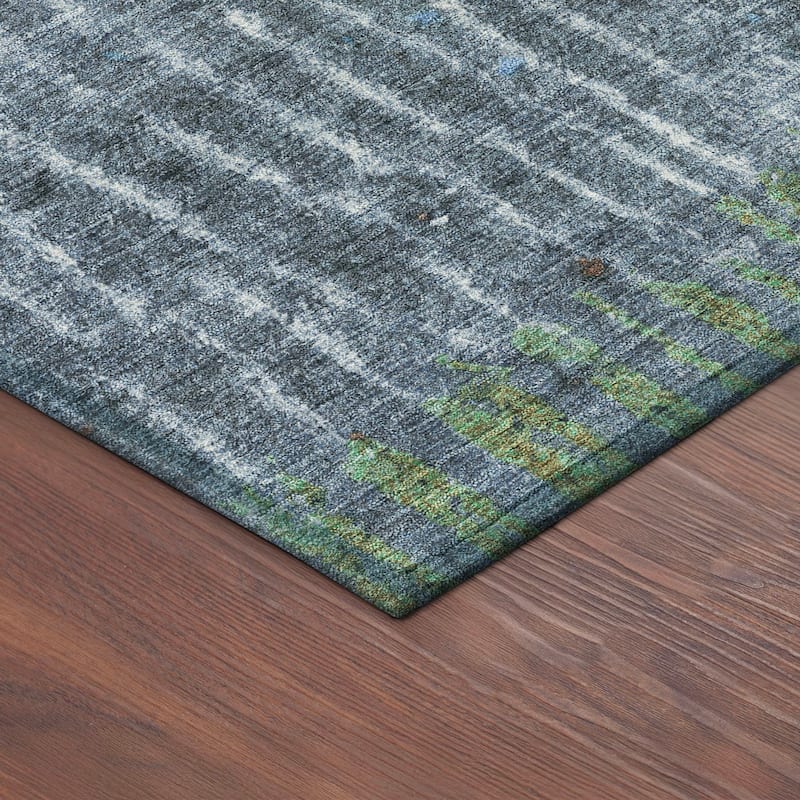 Machine Washable Indoor/ Outdoor Boho Modern Chantille Rug