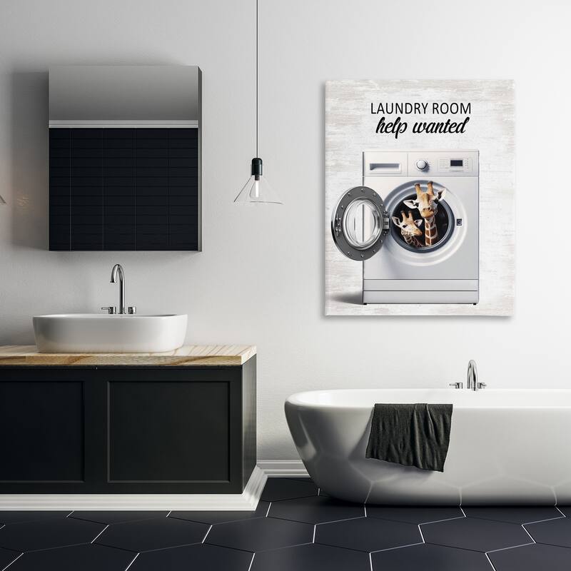 Stupell Laundry Room Help Wanted Canvas Wall Art Design By Lettered and Lined
