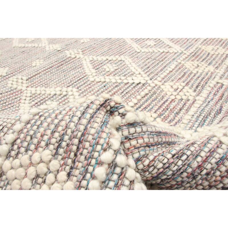ECARPETGALLERY Braid weave Sienna Grey Wool Rug - 5'0 x 8'3