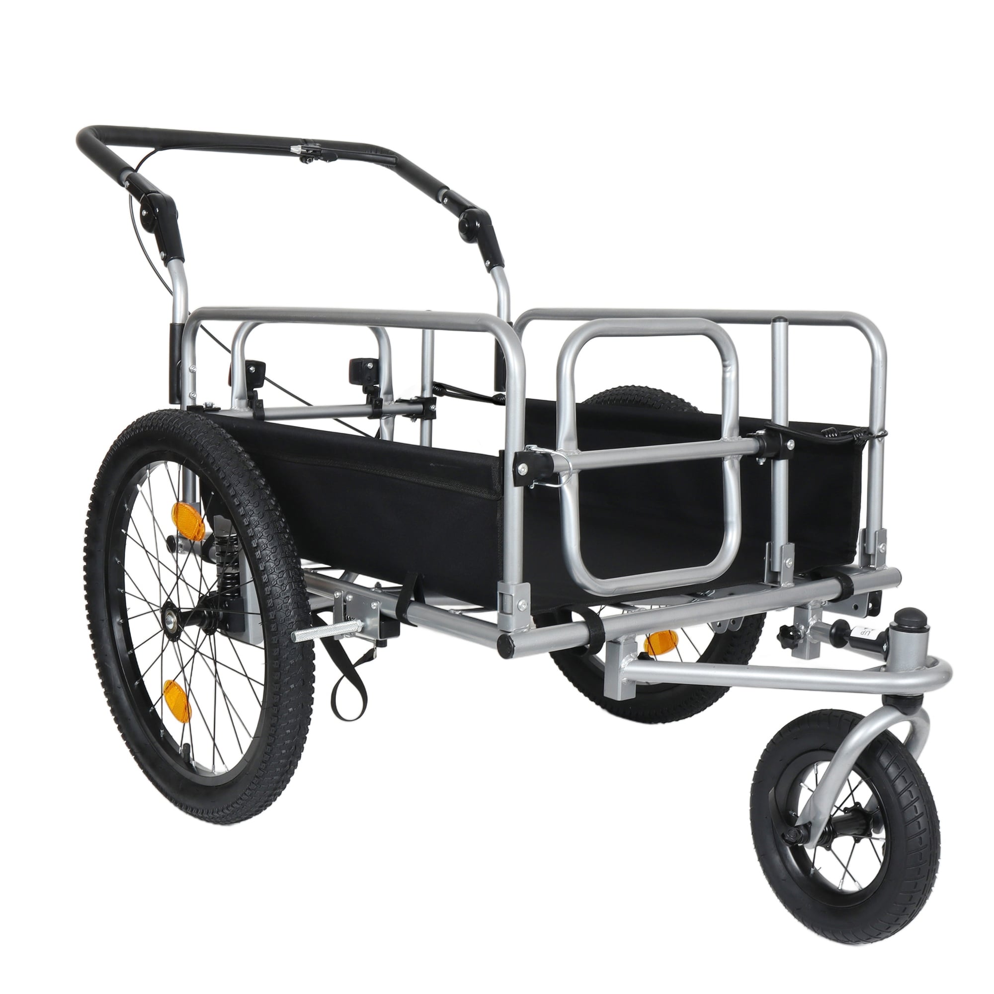 3-in-1 Heavy-Duty Bike Trailer Converts to Stroller & Pull Cart