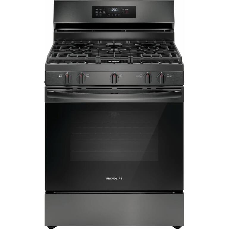 Frigidaire FCRG3083A 30" Wide 5.1 Cu. Ft. Free Standing Gas Range with - Black Stainless Steel