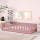 preview thumbnail 2 of 4, Twin size Floor Platform Bed with Fence and Door