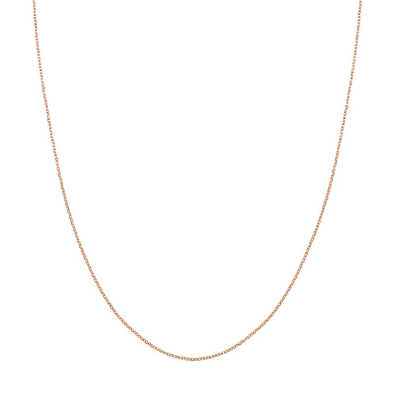 Curata 14k Rose Gold 1.15mm Open Diamond Cut Cable Chain Necklace (Lobster)