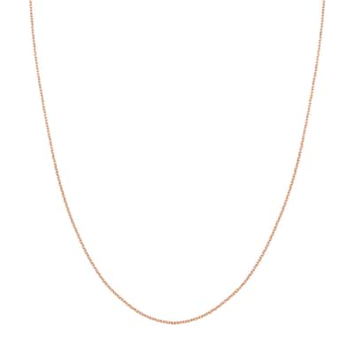 Curata 14k Rose Gold 1.15mm Open Diamond Cut Cable Chain Necklace (Lobster)