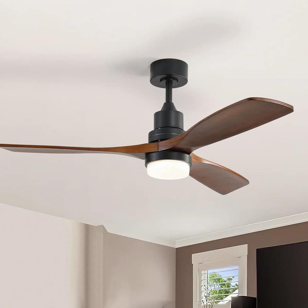 52 Inch Remote Ceiling Fans with Lights Modern Solid Wood Outdoor Ceiling Fan for Bedroom Living Room Indoor Farmhouse