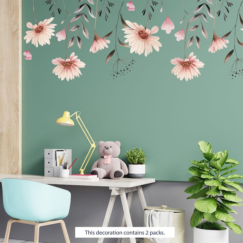 Walplus Delicate Watercolour Flowers Floral Wall Sticker Nursery Decor