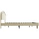 preview thumbnail 11 of 18, Beige Upholstered Platform Bed with Curve LED Headboard, Queen Size