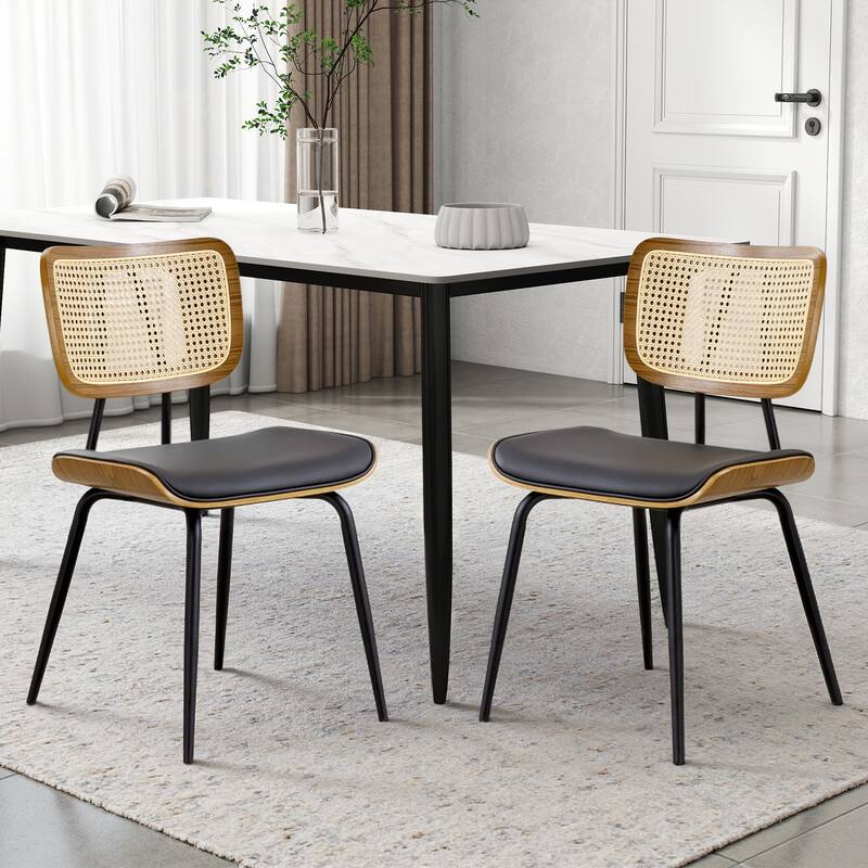 Faux Leather Upholstered Dining Chairs Set of 2/4 - 33.5"H x 19.3"W x 23"D