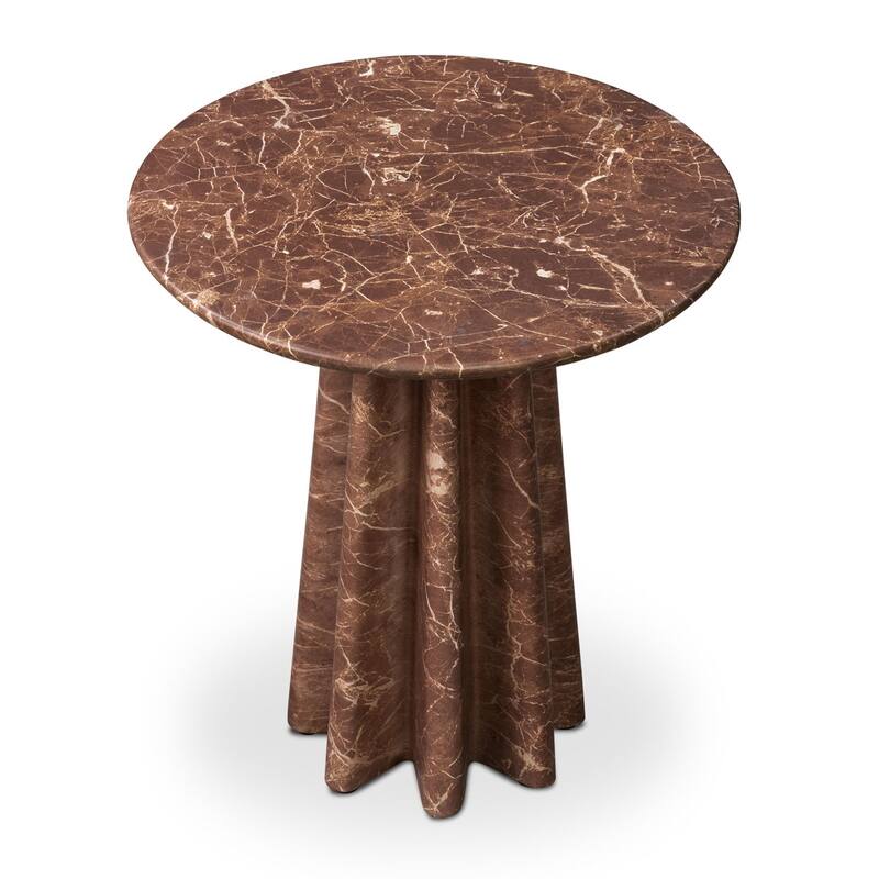 Folda Sculpted Concrete Pedestal Side Table