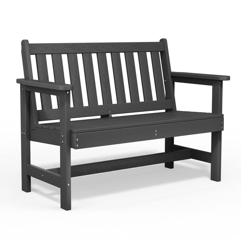 Outdoor 2-Person Garden Bench 42.92-in W x 35.83-in H - Grey
