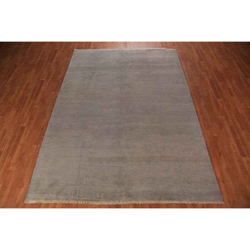 Gabbeh Modern Area Rug Hand-Knotted Contemporary Wool Carpet - 6'11" x 9'7"